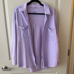 Aerie Light Purple Oversized Shirt